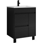 Meuble de salle de bain salzburg 60 cm badplaats noir bois -