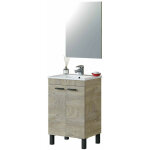 Pegane - meuble salle de bain sous - vasque 50 cm + miroir coloris alaska chêne à n?uds - longueur 50 ... Pegane - meuble salle de bain sous - vasque 50 cm + miroir coloris alaska chêne à n?uds - longueur 50 ...