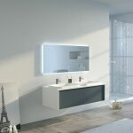 Distribain - meuble de salle de bain spezzano 1200 gris bton et blanc