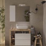 Meuble salle de bain sur pieds arredobagno campanelli 2 tiroirs + 3 niches + vasque à poser 92cm Meuble salle de bain sur pieds arredobagno campanelli 2 tiroirs + 3 niches + vasque à poser 92cm