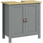 Kleankin - meuble salle de bain sur pied - meuble sous - vasque - 2 portes, tagre - mdf panneaux aspect ...