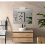 Meuble de salle de bain suspendu 100 cm en bois de chne ostippo avec vasque - astoria - 100 cm standard ...