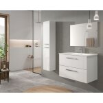 Abitare - meuble de salle de bain suspendu 80 cm blanc brillant avec miroir - siracusa - blanc brillant ...