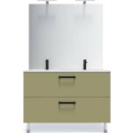 Homifab - meuble de salle de bain suspendu avec pieds double vasque intégrée 120cm 2 tiroirs vert olive ... Homifab - meuble de salle de bain suspendu avec pieds double vasque intégrée 120cm 2 tiroirs vert olive ...