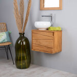 Wanda collection - meuble de salle de bain suspendu en teck cosy 40cm