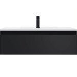 Homifab - meuble de salle de bain suspendu vasque intégrée 90cm 1 tiroir noir - hudson Homifab - meuble de salle de bain suspendu vasque intégrée 90cm 1 tiroir noir - hudson
