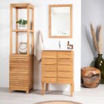 Meuble salle de bain en teck et cramique ananta 60 cm