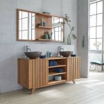 Berah getah - meuble de salle de bain en teck massif 160 cm Berah getah - meuble de salle de bain en teck massif 160 cm