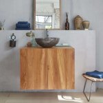 Berah getah - meuble de salle de bain en teck massif 80 cm