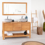 Wanda collection - meuble salle de bain en teck megve 140 cm
