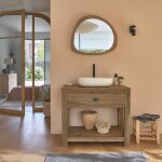 Berah getah - meuble de salle de bain en teck massif recycl� massif 90 cm