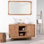 Meuble de salle de bain en teck rétro 120cm Meuble de salle de bain en teck rétro 120cm
