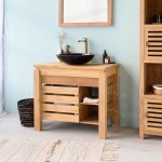 Meuble de salle de bain en teck zen 85cm Meuble de salle de bain en teck zen 85cm