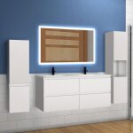 Meuble salle de bain avec une vasque à suspendre + combinaison colonne rangement + un miroir de 100x60 ... Meuble salle de bain avec une vasque à suspendre + combinaison colonne rangement + un miroir de 100x60 ...