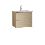 Meuble de salle de bain wabi 80x60x45 cm en orme habano avec vasque en cramique, soft - close ? kassia ...