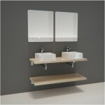 Mob - in - meuble de salle de bain will - plan suspendu 120 cm + equerres invisibles + 2 vasques + 2 ... Mob - in - meuble de salle de bain will - plan suspendu 120 cm + equerres invisibles + 2 vasques + 2 ...