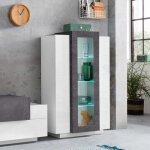 Ahd amazing home design ? meuble vitrine blanc brillant 80x38x120, 5 cm ? bois certifi� fsc ? 3 �tag�res ...