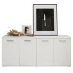 Argonauta - meuble de salon polyvalent blanc en bois mlamin 180x80x45 cm