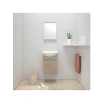 Autres meuble simple vasque l. 42 x h. 60 x p. 25 cm, imitation bouleau, aroa