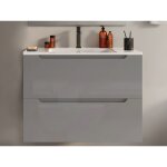 Meuble simple vasque suspendu - gris - 80 cm - stefanie