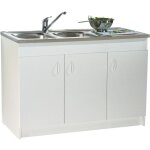 Meuble sous - évier 3 portes mélaminé blanc 120x60 Meuble sous - évier 3 portes mélaminé blanc 120x60