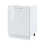 Cuisineandcie - meuble sous - évier bellissi blanc brillant 1 porte l 60 cm Cuisineandcie - meuble sous - évier bellissi blanc brillant 1 porte l 60 cm