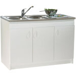 Neova - meuble sous - vier mlamin sim'hydro 3 portes 1200x600mm s12n43120h