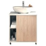 Meuble de salle de bain à roulettes pour lavabo sur colonne sinna 59 cm Meuble de salle de bain à roulettes pour lavabo sur colonne sinna 59 cm