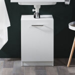 Meuble sous - lavabo 1 porte 38x28, 5x55 cm d�cor blanc