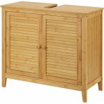 Helloshop26 - meuble sous lavabo avec 2 portes 60 x 67 x 30 cm bambou