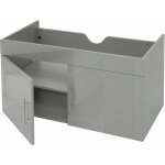 Hhg - meuble sous - lavabo 242, meuble sous - lavabo meuble de salle de bain, brillant 90cm, gris