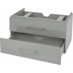 Hhg - premium meuble sous - lavabo 245, meuble sous - lavabo meuble de salle de bain, brillant 90cm, ...