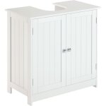 Meuble sous lavabo - homcom - avec placard � 2 portes, �tag�re r�glable - anti - humidit� - 60 x 30 x ...
