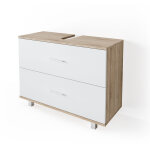 Vicco - meuble sous vasque simple ilias, blanc / sonoma, 80 x 60. 8 cm