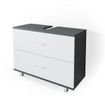 Vicco - meuble sous vasque simple ilias, anthracite / blanc, 80 x 60. 8 cm