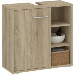 Idimex - meuble sous lavabo nistos avec 1 porte et 3 �tag�res couleur ch�ne sonoma