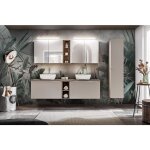 Otitec - meuble sous lavabo de salle de bain - gris galet - l60 - h46 - p45, 6 - klaus + plan de vasque ...