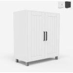 Meuble sous lavabo salle de bain placard deux portes moderne biston - blanc