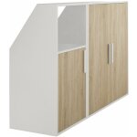 Vente - unique ? meuble sous pente 3 portes 1 niche ? blanc naturel ? panneau de particule ? dimensions ...