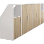 Vente - unique ? meuble sous pente 6 portes et 2 niches ? blanc naturel ? panneau de particules ? longueur ...