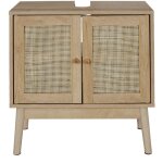 Meuble sous vasque 2 portes bali en cannage