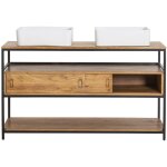 Made in meubles - meuble sous vasque en bois d'acacia et métal montréal Made in meubles - meuble sous vasque en bois d'acacia et métal montréal