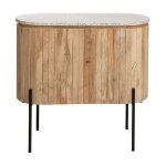 Made in meubles - meuble sous vasque en bois de manguier et terrazzo lou