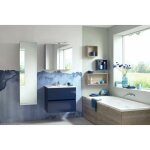 Sanijura - meuble sous vasque deux tiroirs san nolita (80 cm) - longueur : 80 cm - mlamin blanc brillant ...