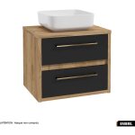 Otitec - meuble sous vasque embre noir 60 x 50 x 45 cm Otitec - meuble sous vasque embre noir 60 x 50 x 45 cm
