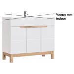 Meuble sous vasque - h 84 x l 100 x p 46 cm - cintra white - livraison gratuite