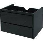 Hhg - meuble sous - vasque 615, meuble sous - vasque salle de bain, brillant soft - close 50x60cm, noir ...