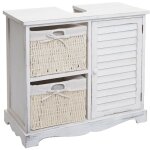 Hhg - jamais utilis] meuble sous - vasque 672, meuble sous - vasque de salle de bain 60x65x31cm, shabby ...