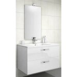 Discac - meuble sous vasque loft 2 tiroirs (90 cm) - mod�le : bois origine ch�ne brut