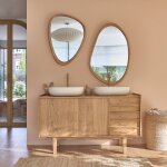 Berah getah ? meuble sous vasque simple en mindi massif 135 cm ? 2 portes et 4 tiroirs ? hauteur 78 cm ...